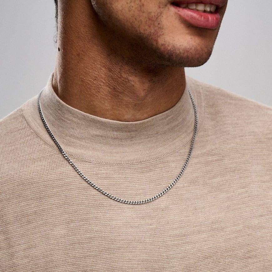 Orelia Fine Curb Chain Necklace - Silver
