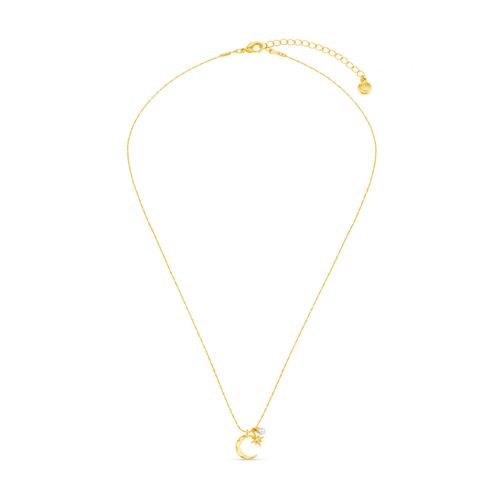 orelia Fine Moon & Micro Charm Cluster Necklace