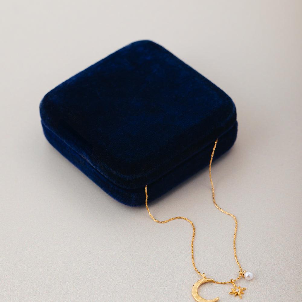 orelia Fine Moon & Micro Charm Cluster Necklace