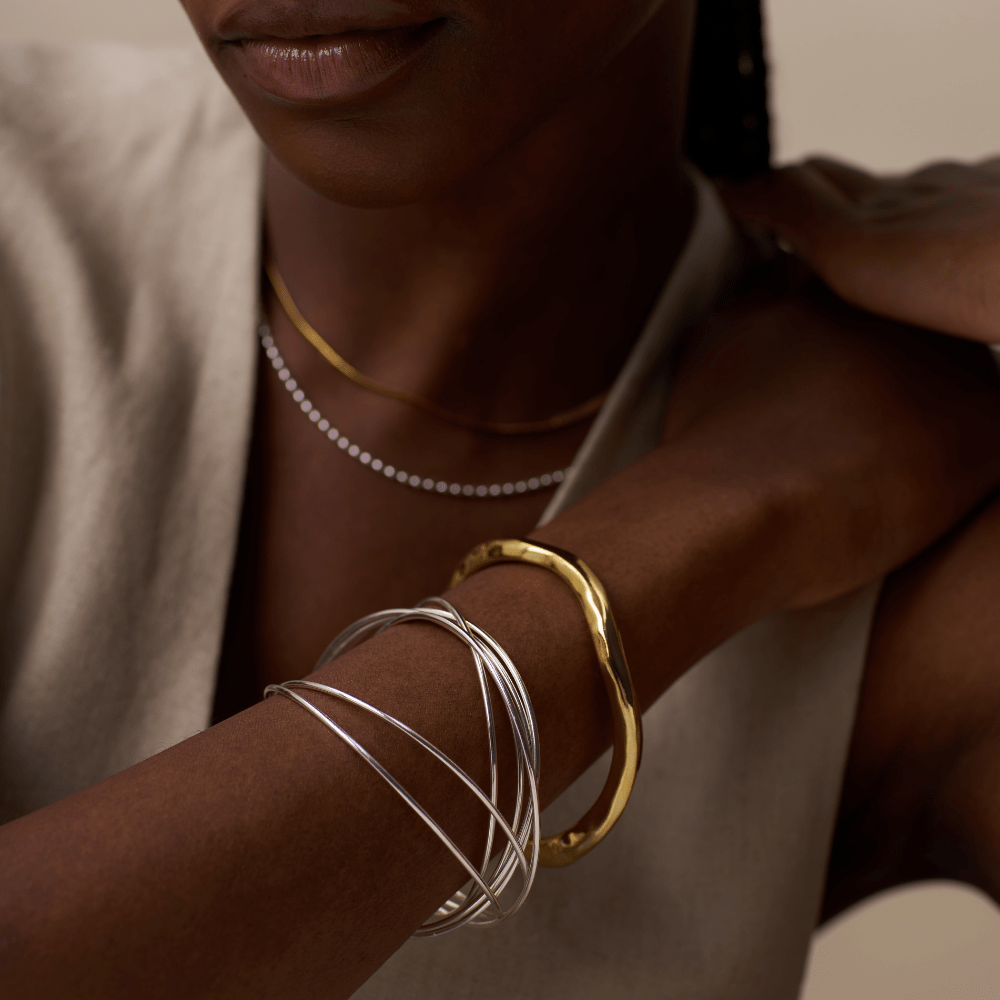 Orelia Fine Multi Interlocking Bangles - Silver