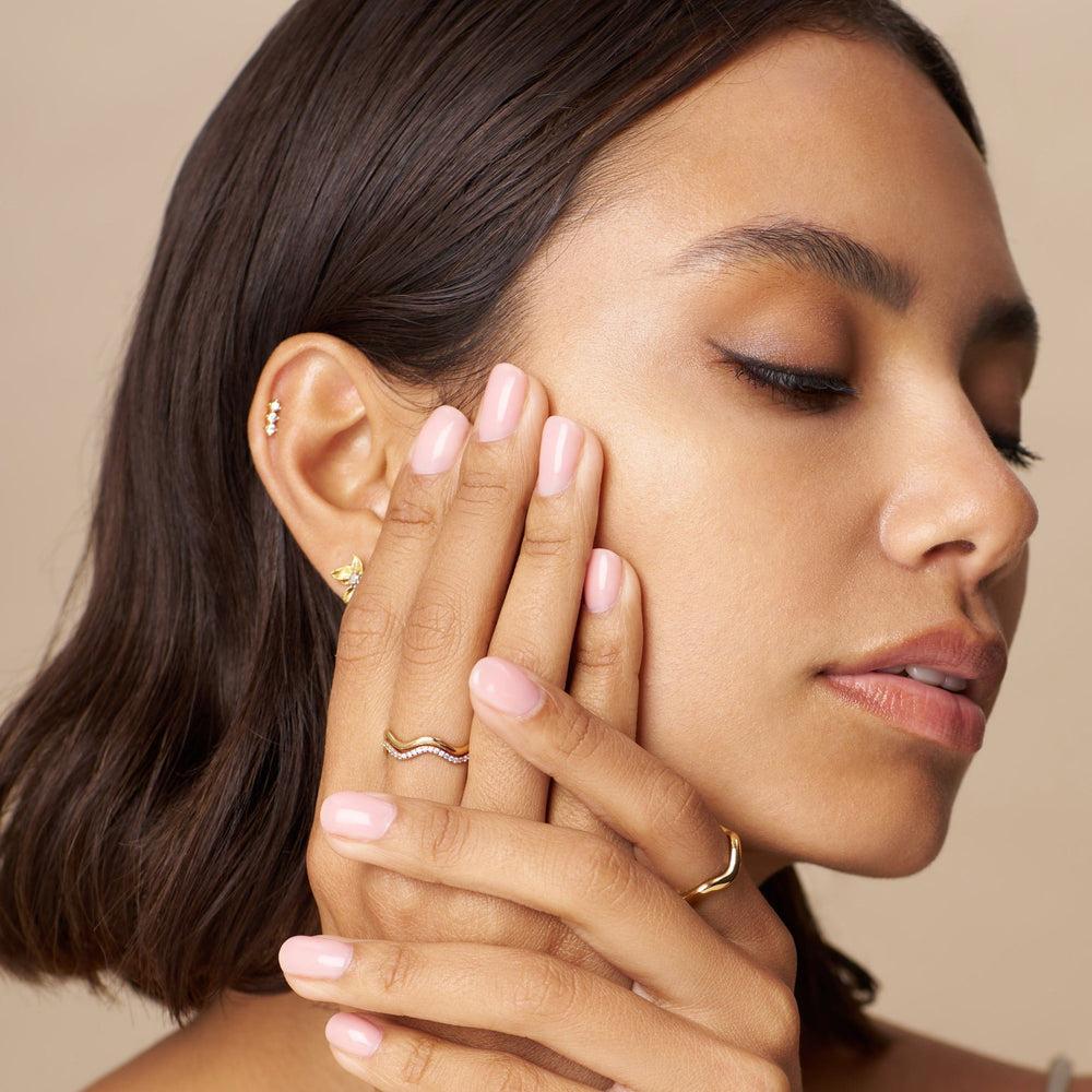 Orelia Fine Pave Wave Stacking Ring Set