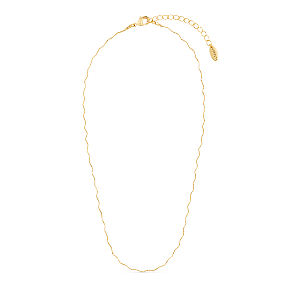 Orelia Fine Wave Chain Necklace - Gold