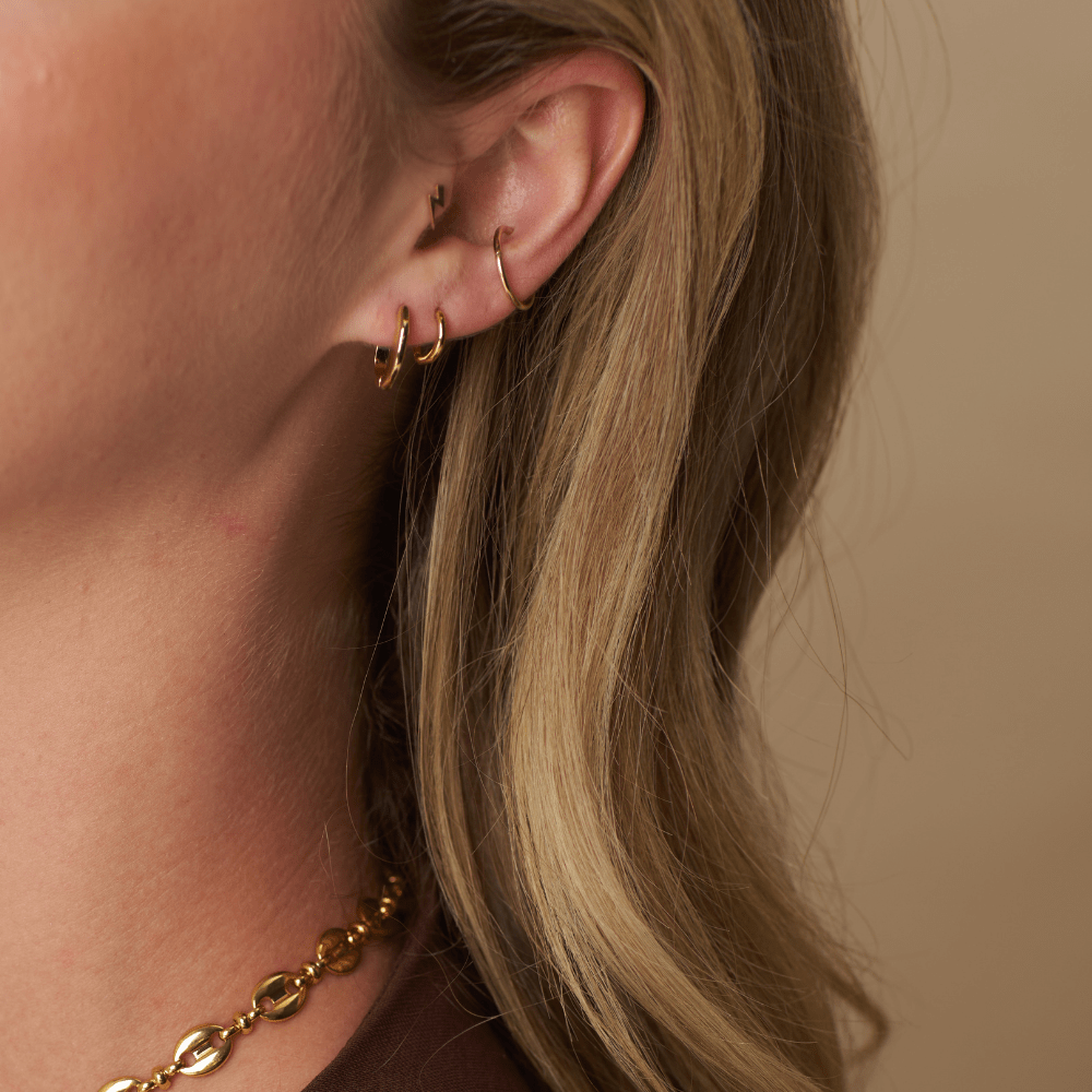 Orelia Flat Oval Hoop Earrings