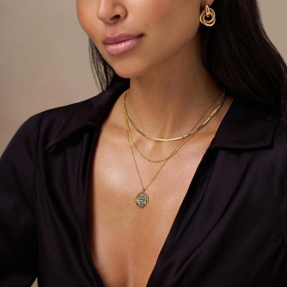 Orelia Flat Snake Chain Necklace - Gold