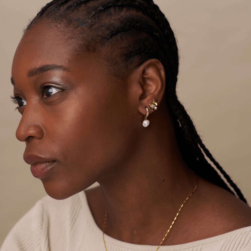 Orelia Floral Clover Stud Earrings