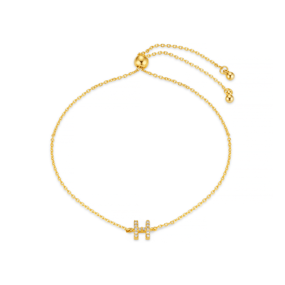 orelia H Pave Initial Slider Bracelet