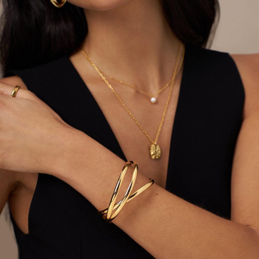 Orelia Interlocking Bangles - Gold