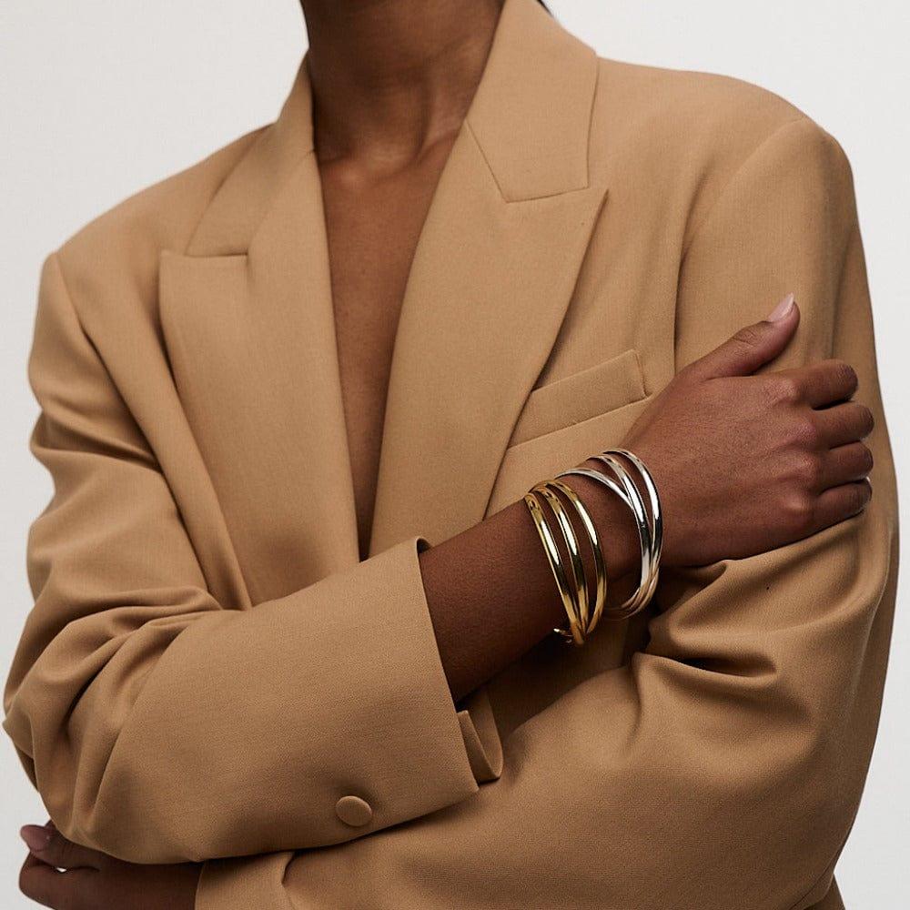 Orelia Interlocking Bangles - Gold