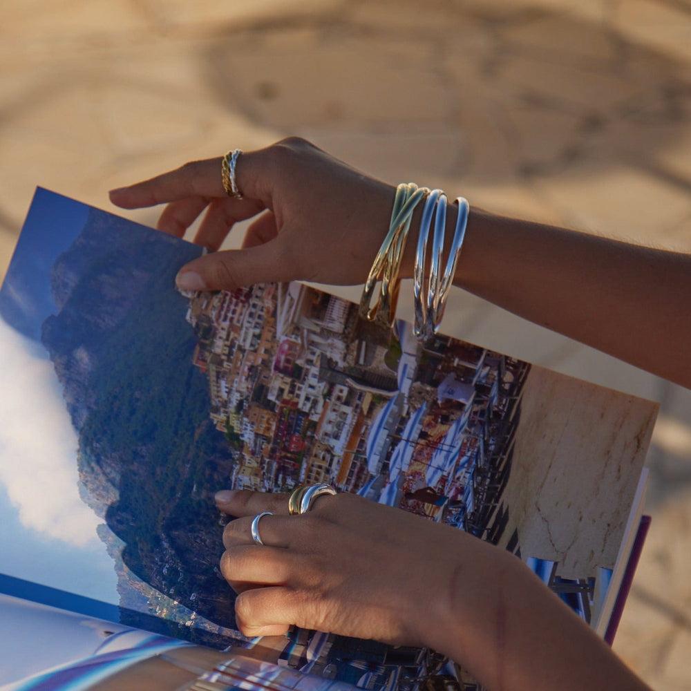 Orelia Interlocking Bangles - Silver