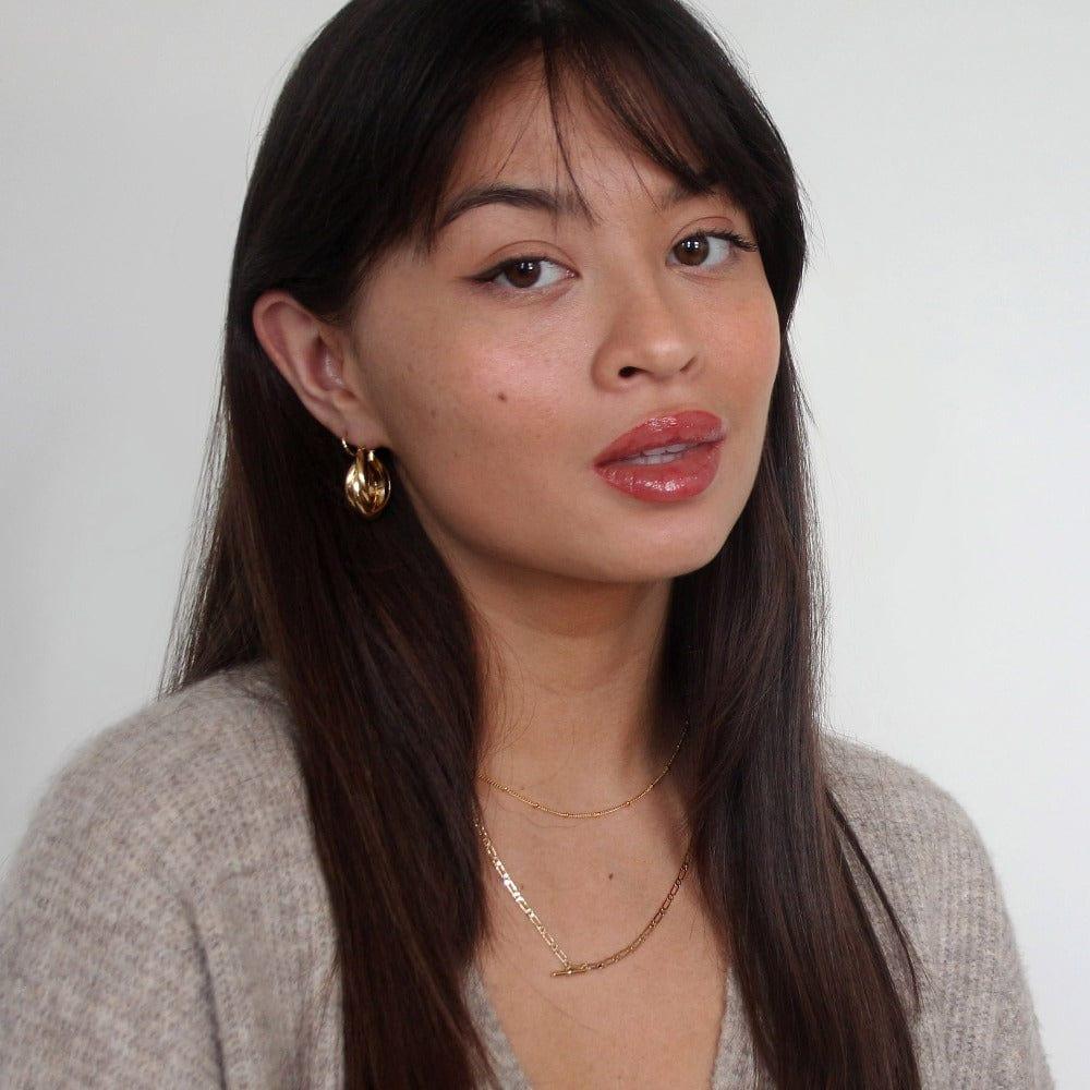 Orelia Interlocking Hoop Earrings - Gold