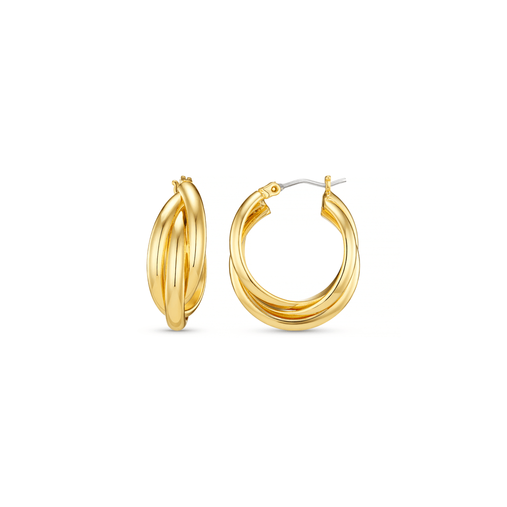 orelia Interlocking Hoop Earrings - Gold