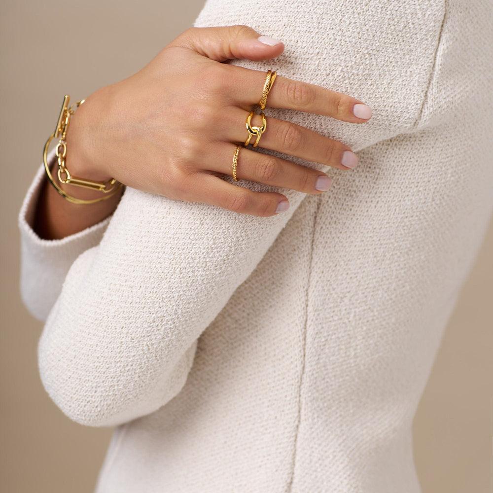 Orelia Interlocking Open Adjustable Ring