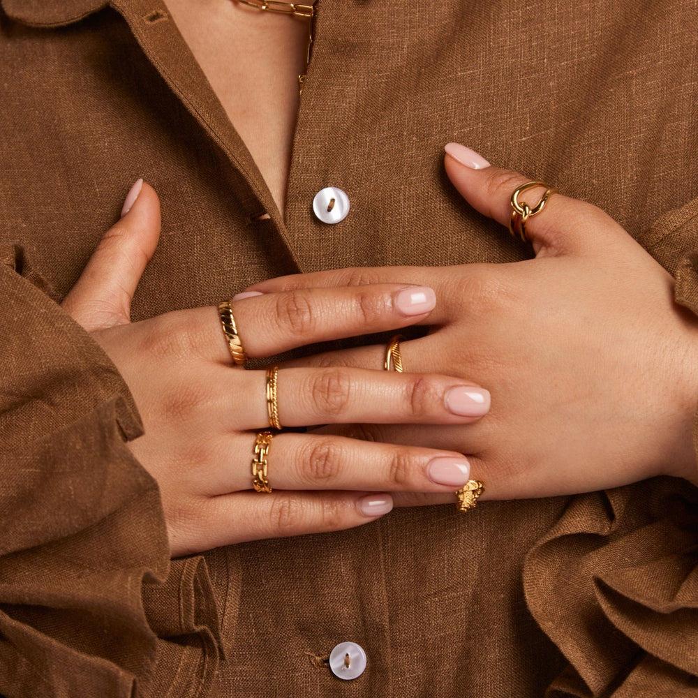 Orelia Interlocking Open Adjustable Ring