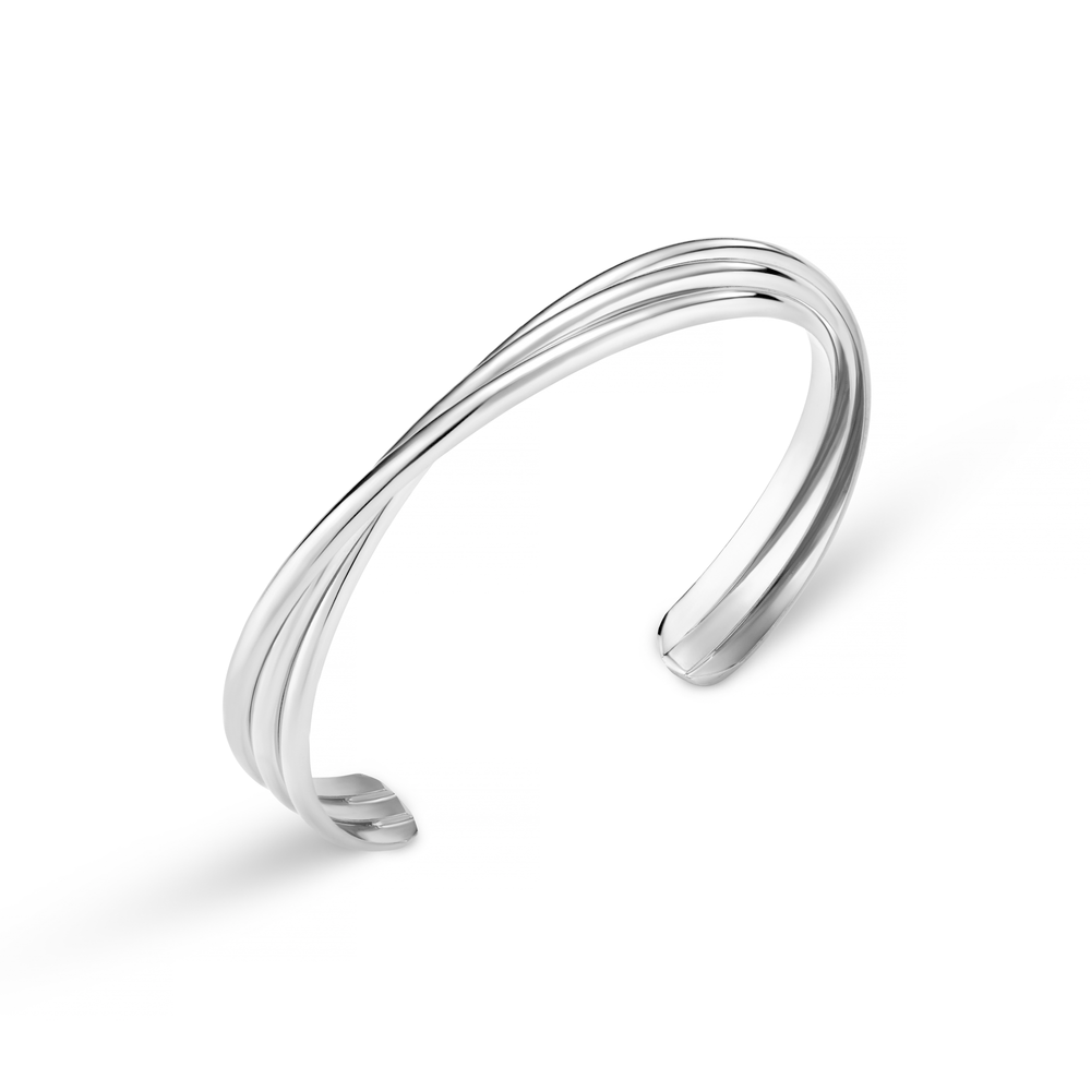 orelia Interlocking Open Bangle Silver
