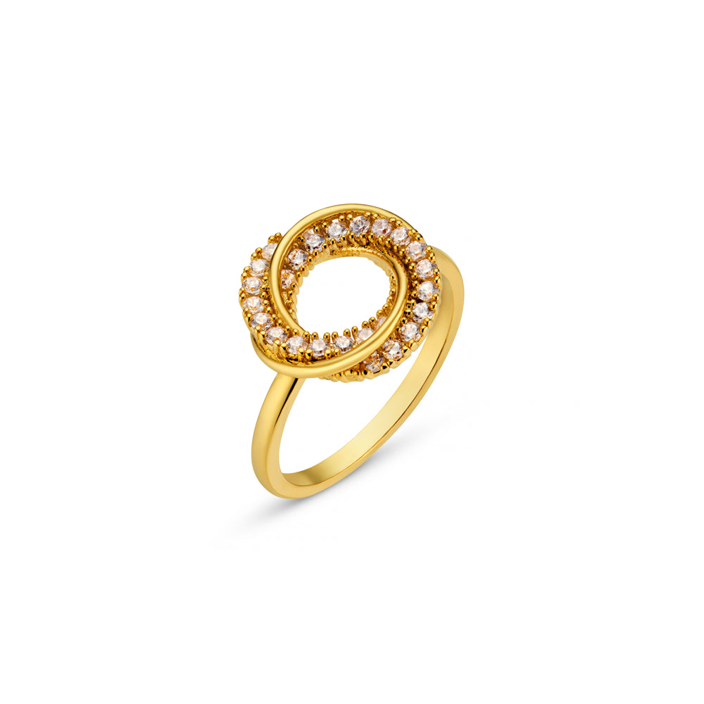 orelia Interlocking Pavé Open Circle Ring