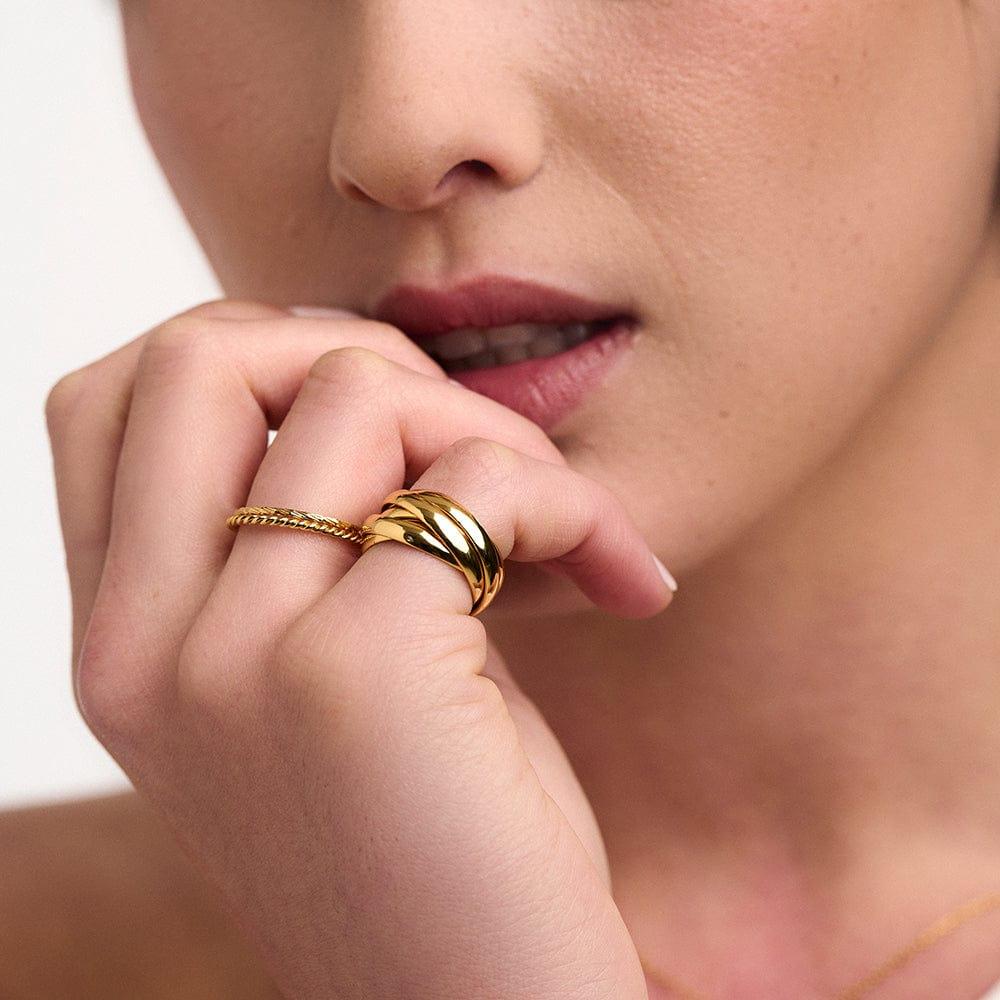 Orelia Interlocking Rings - Gold