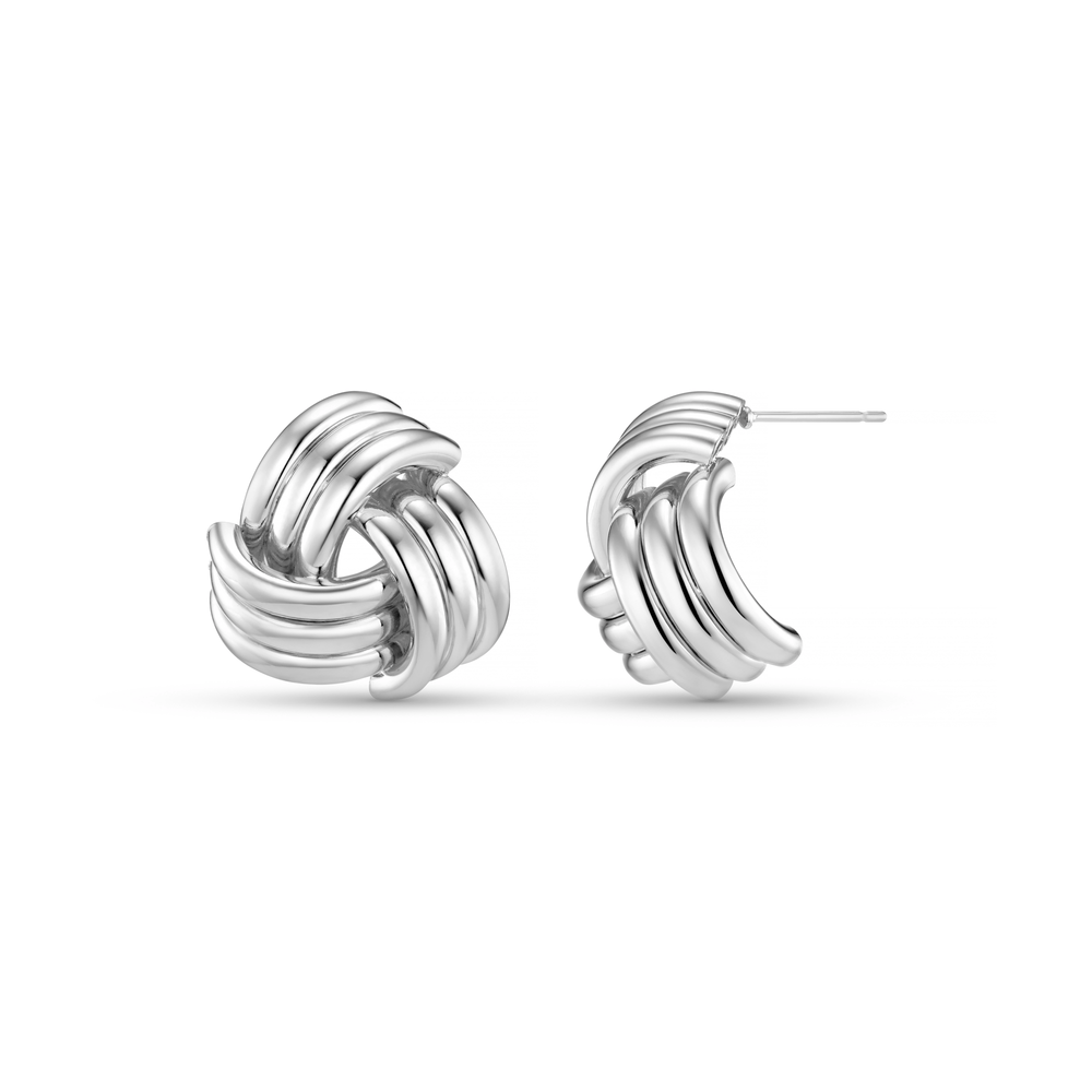orelia Interlocking Statement Stud Earrings Silver