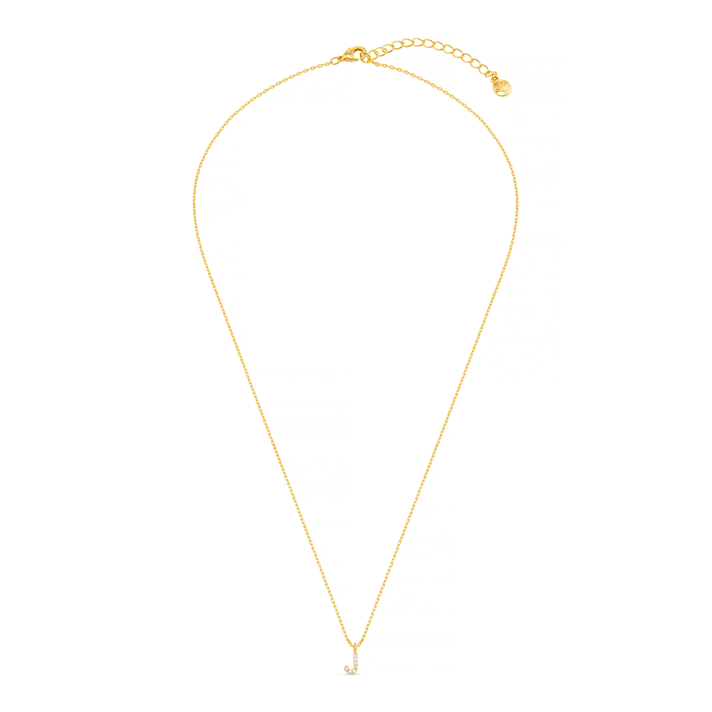 Orelia J Pave Initial Charm Necklace