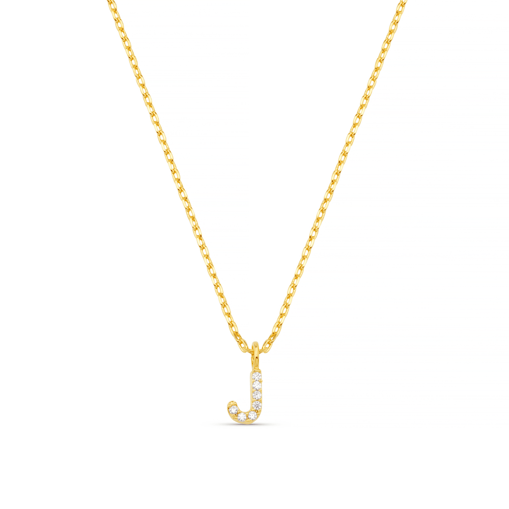 orelia J Pave Initial Charm Necklace