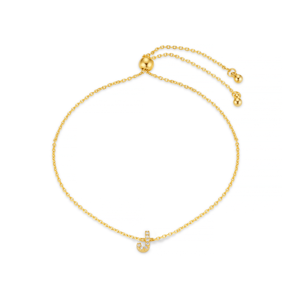 orelia J Pave Initial Slider Bracelet