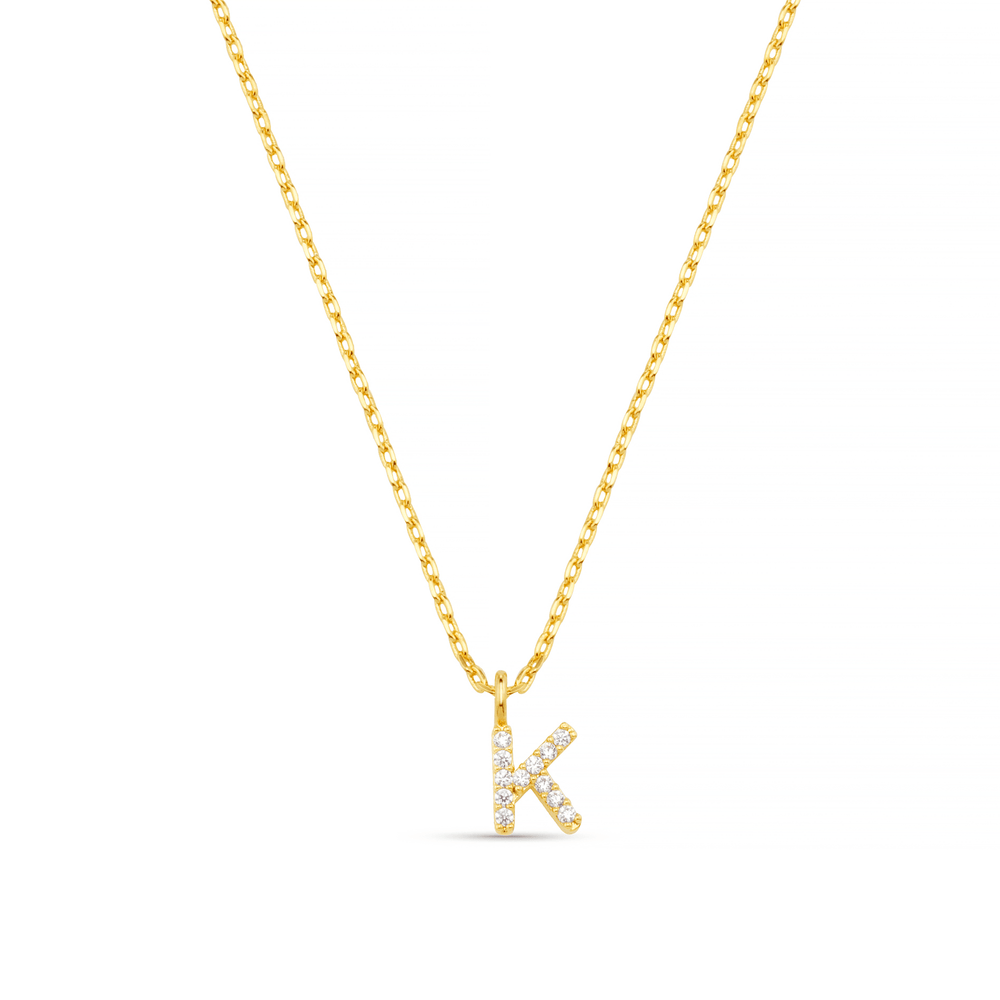 orelia K Pave Initial Charm Necklace