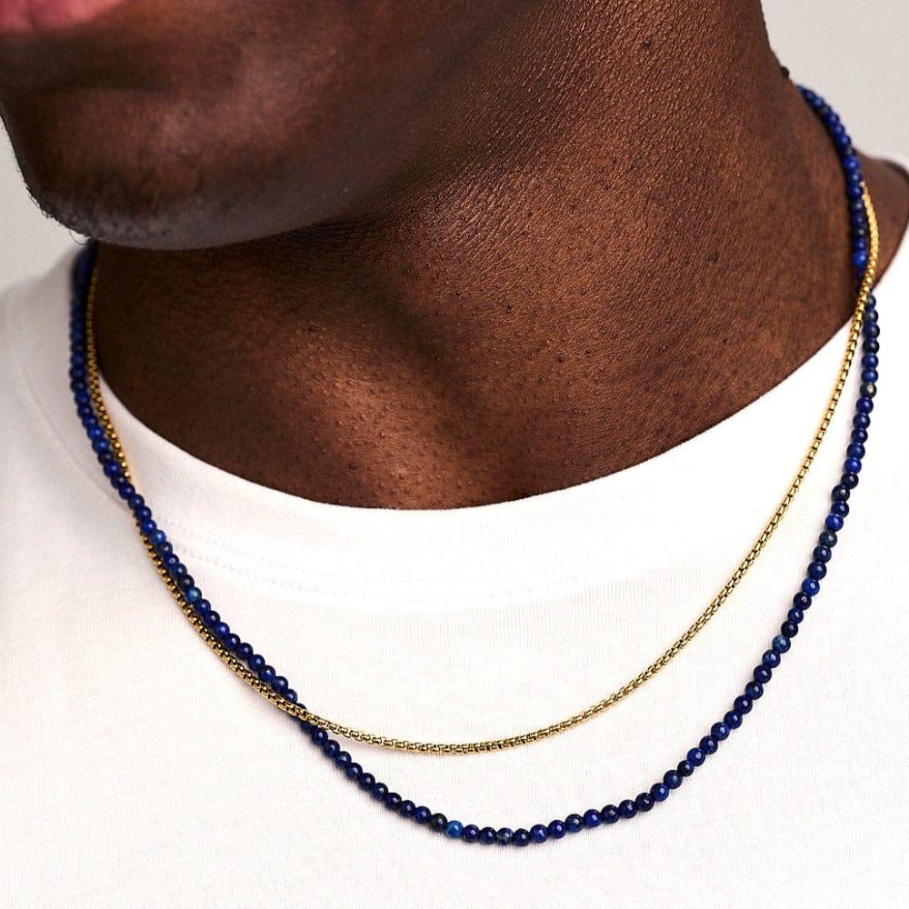 Orelia Lapis & Chain 2-Row Necklace