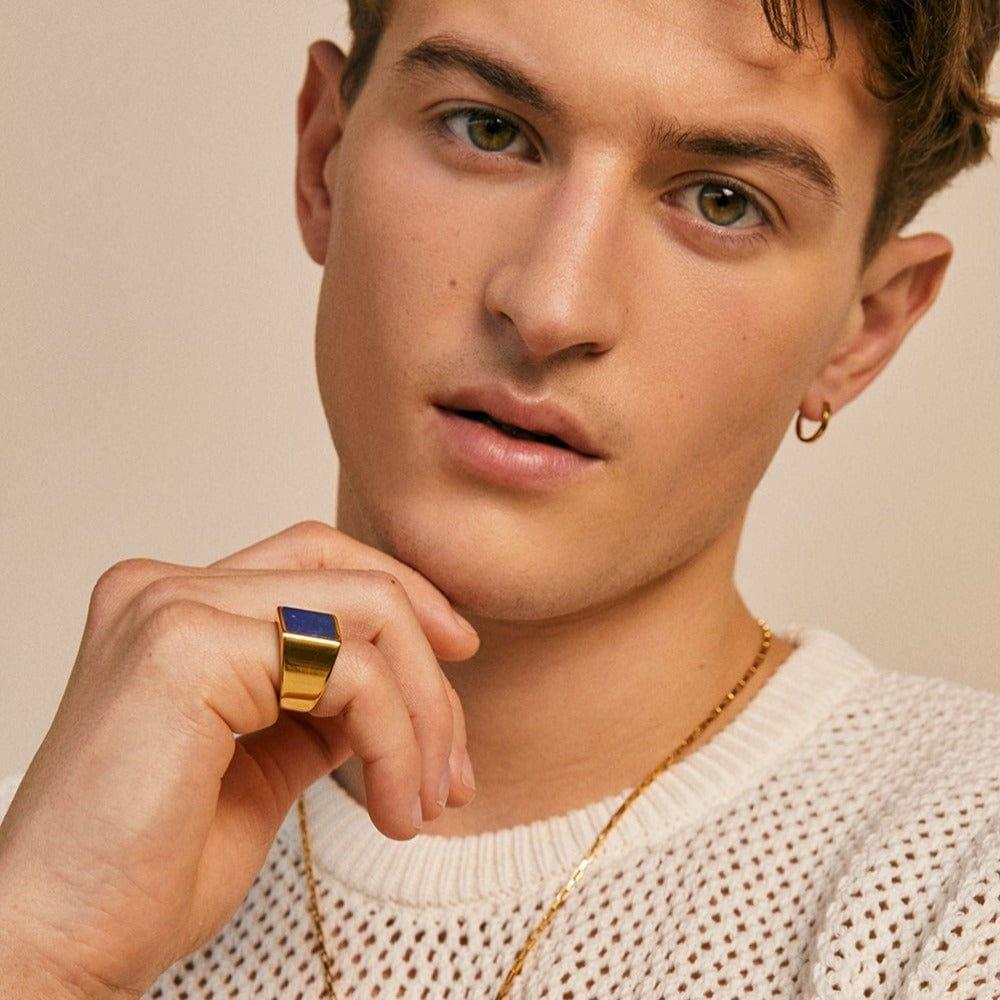 Orelia Lapis Signet Ring