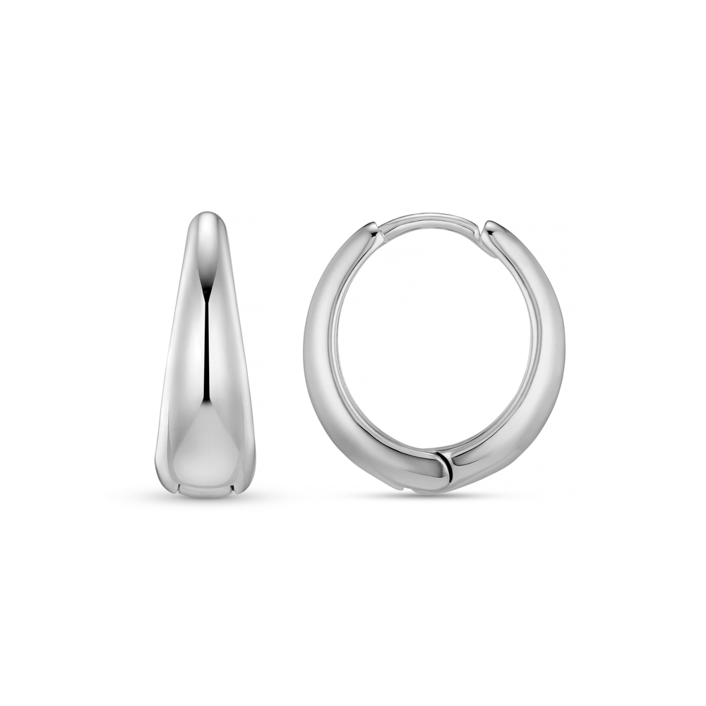 orelia Large Tapered Hoop Earrings - Silver