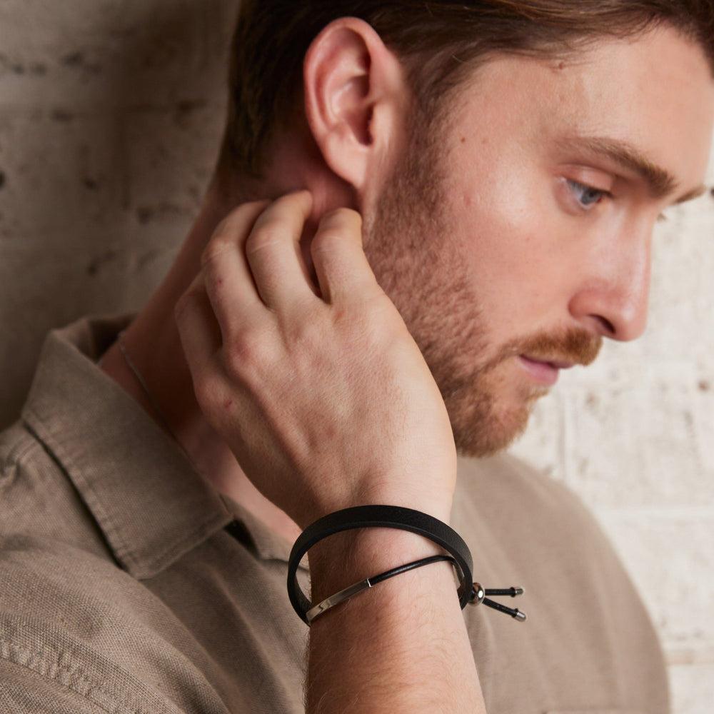 Orelia Leather Bar Adjustable Slider Bracelet