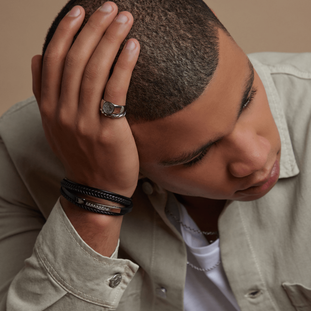 Orelia Leather Stacked Bracelet