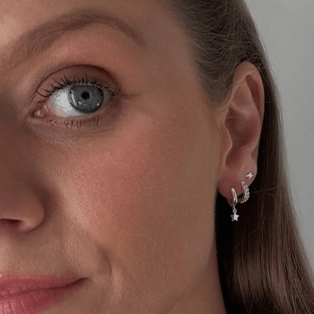 Orelia Lightning & Star Ear Stacking Set - Silver