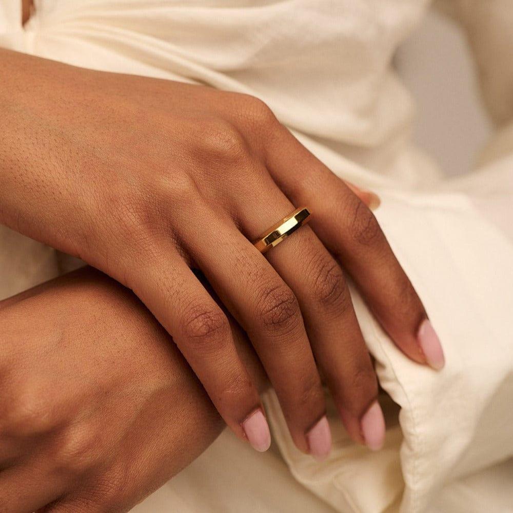 Orelia LUXE Bevelled Edge Ring - Gold