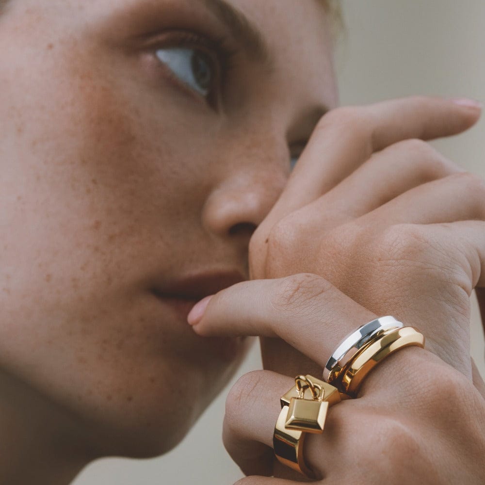 Orelia LUXE Bevelled Edge Ring - Silver