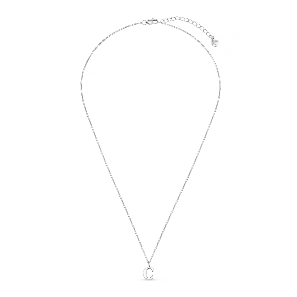 Orelia LUXE C Initial Necklace - Silver
