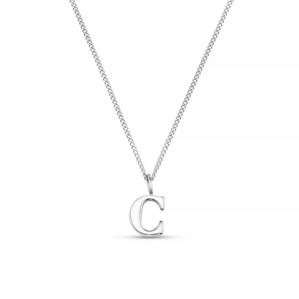 orelia LUXE C Initial Necklace - Silver