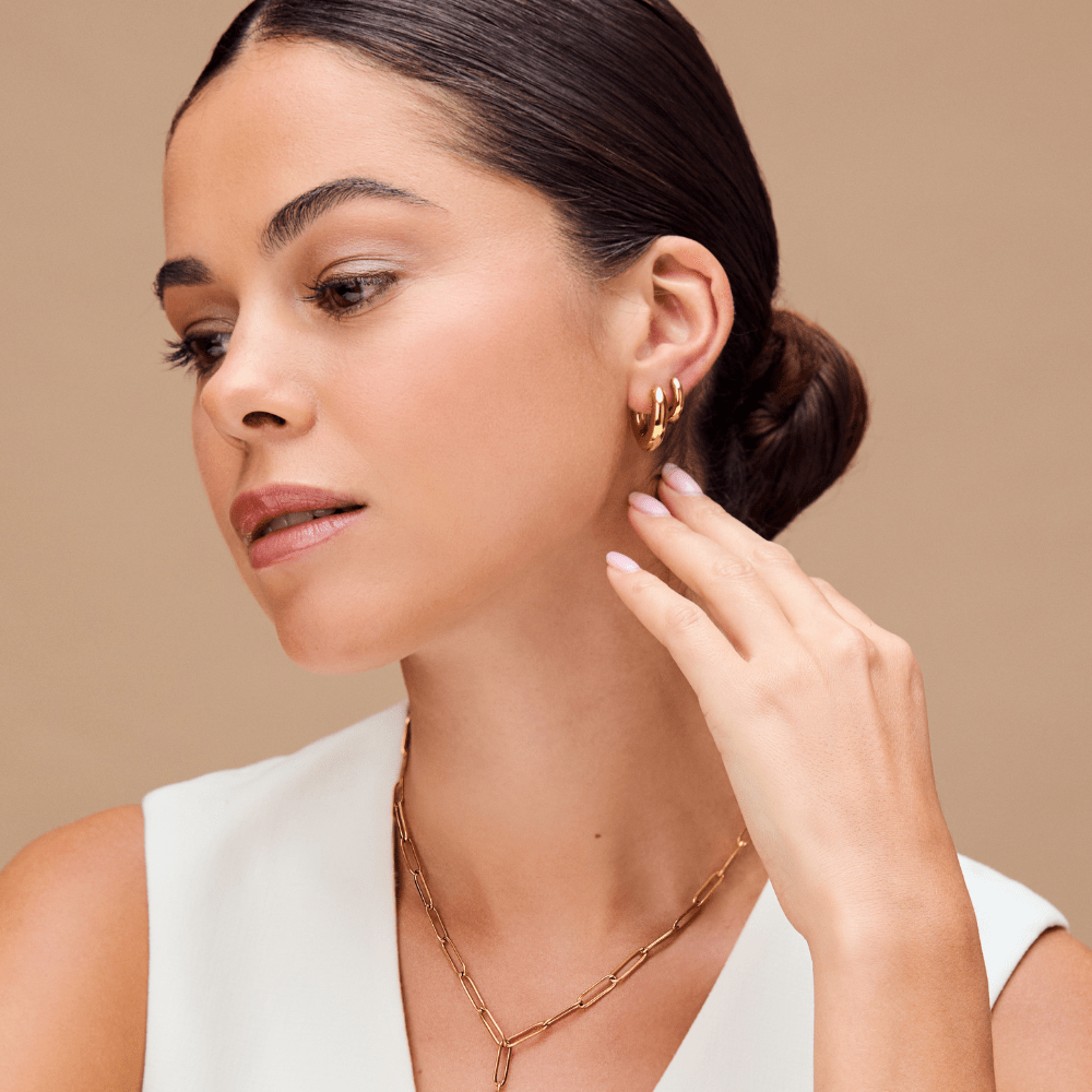 Orelia LUXE Chubby Hoop Earrings