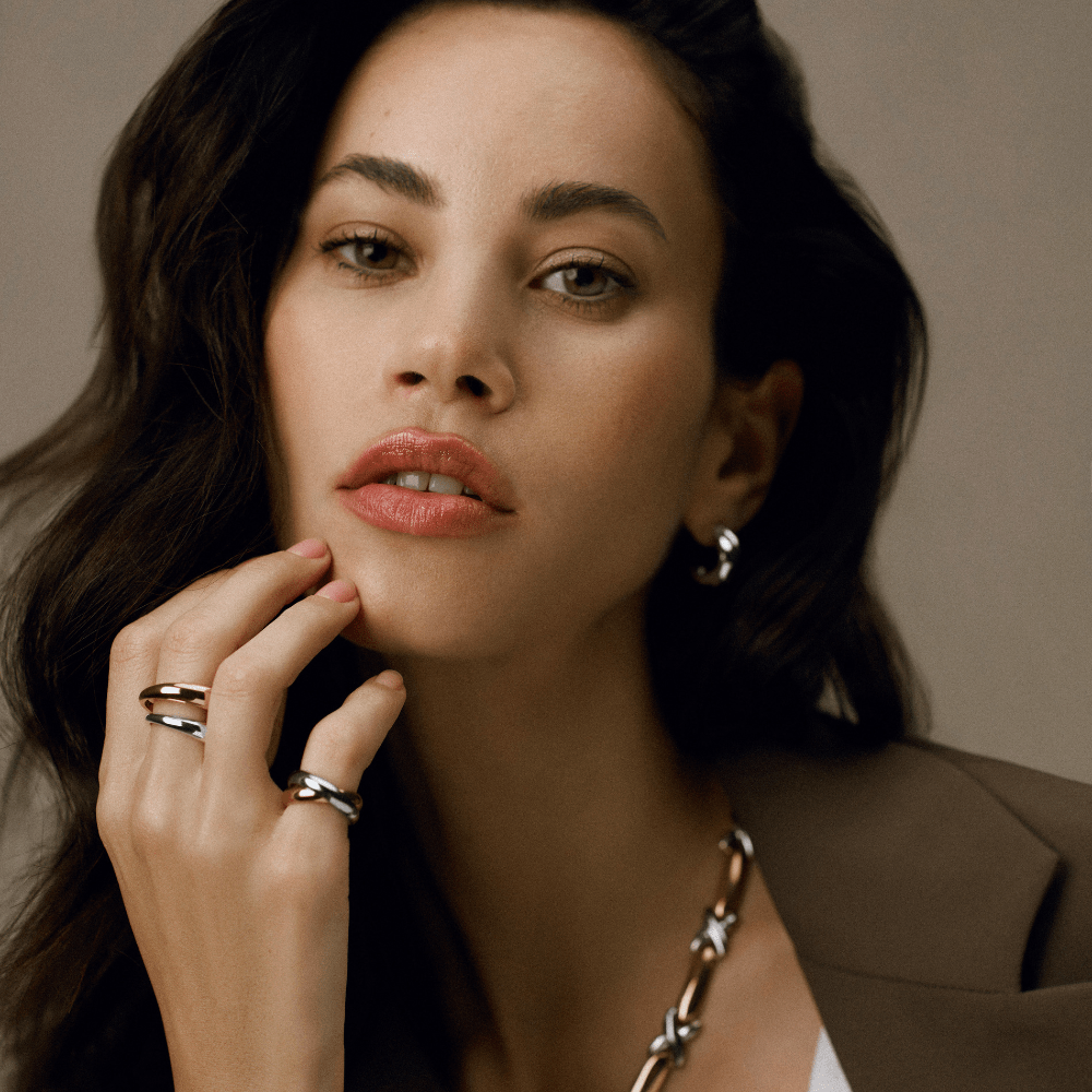 Orelia LUXE Chubby Hoop Earrings - Silver