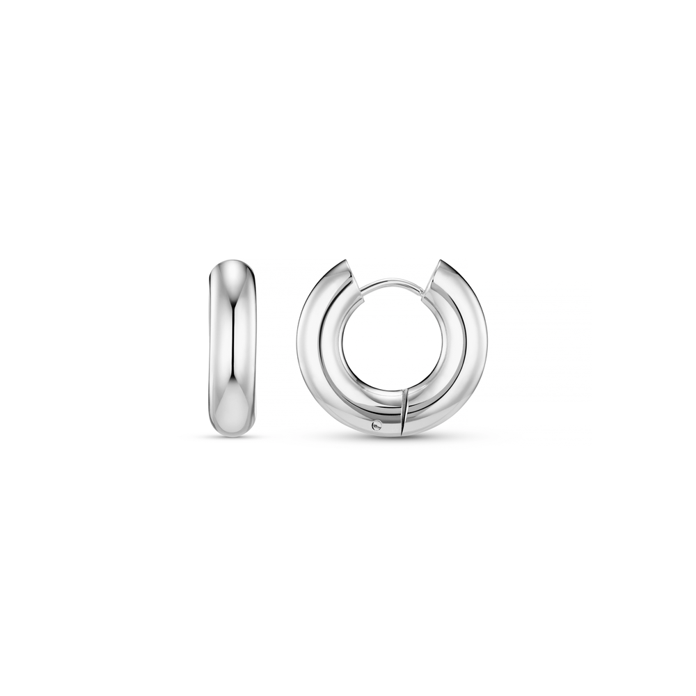 orelia LUXE Chubby Hoop Earrings - Silver