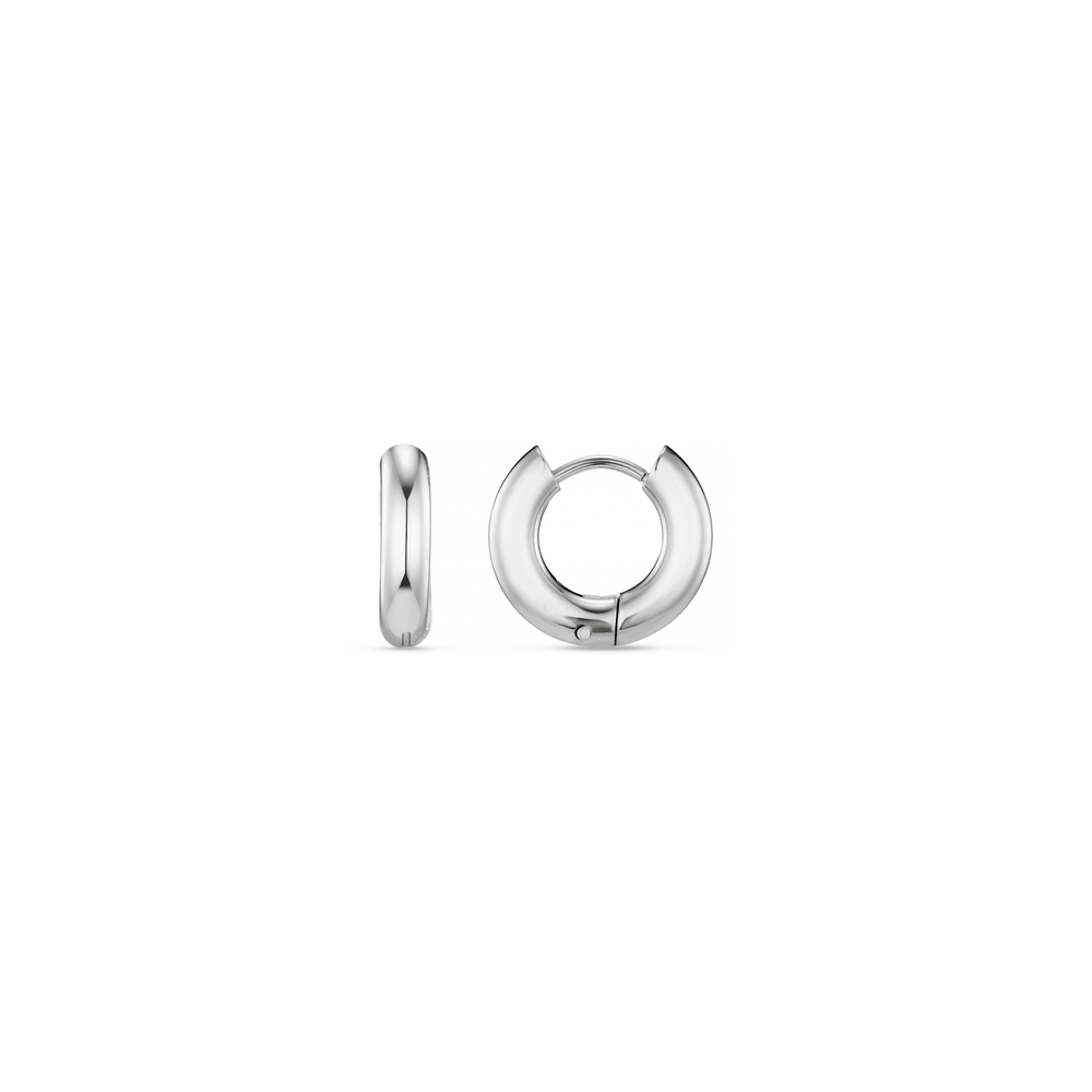 orelia LUXE Chubby Huggie Hoop Earrings - Silver