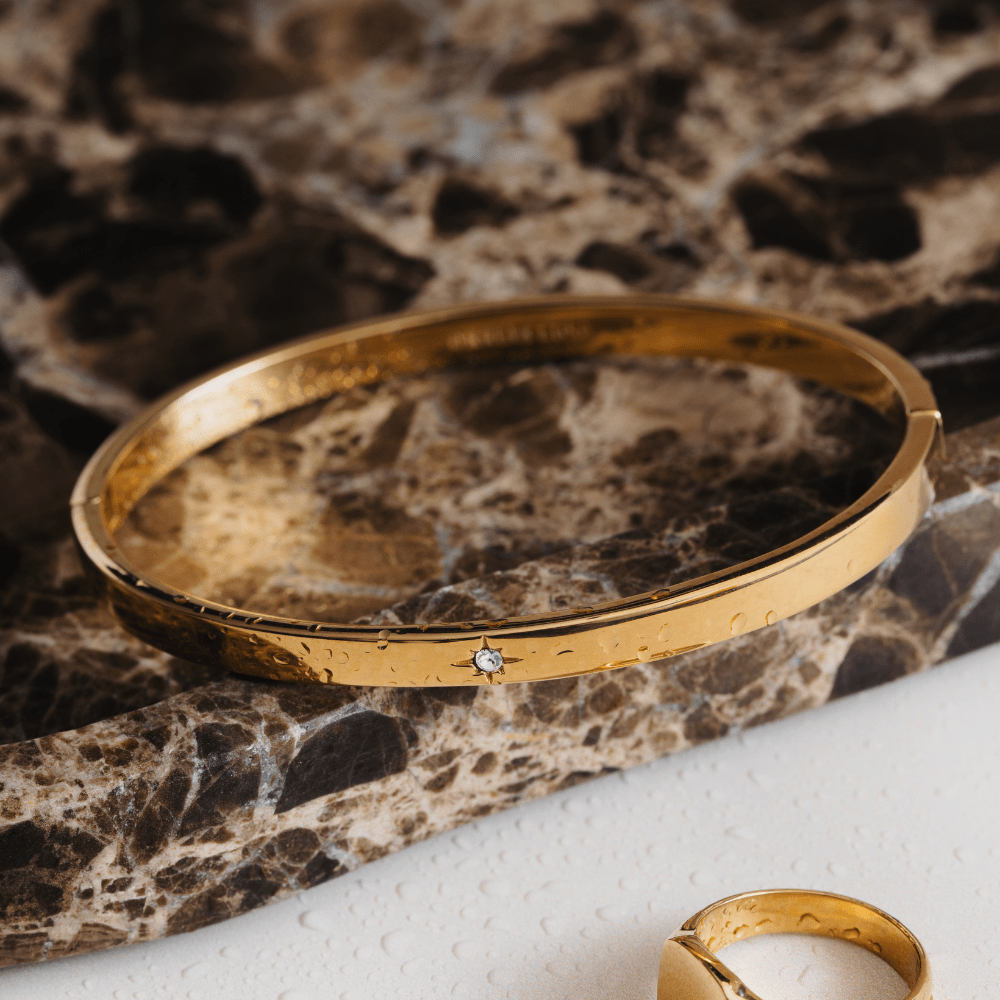 Orelia LUXE Crystal Starburst Hinged Bangle