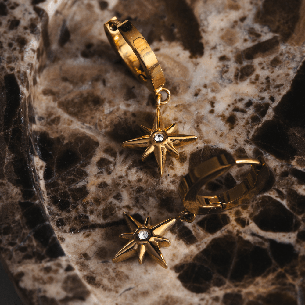 Orelia LUXE Crystal Starburst Huggie Hoop Earrings