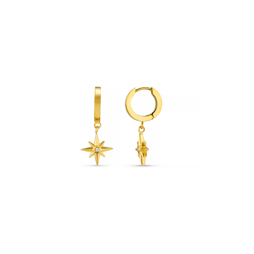 orelia LUXE Crystal Starburst Huggie Hoop Earrings