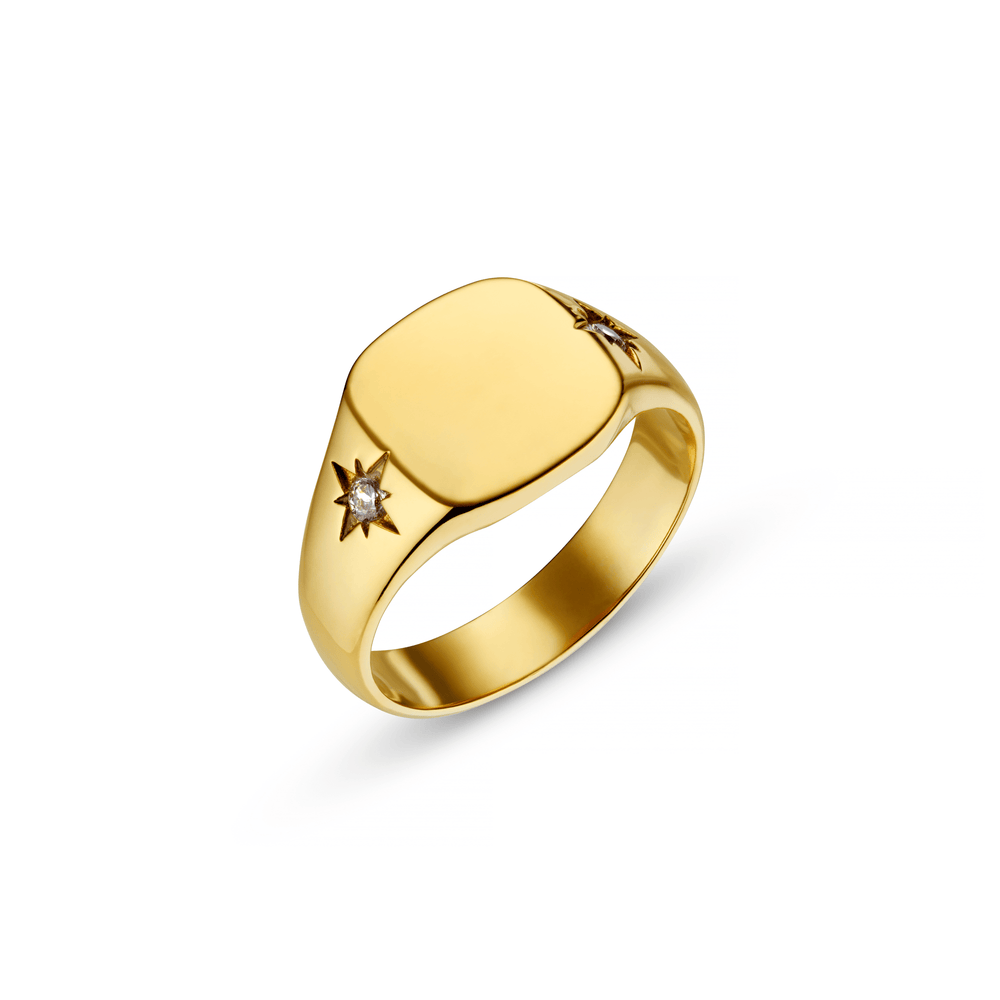 orelia LUXE Crystal Starburst Signet Ring