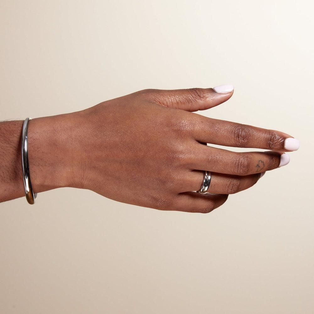 Orelia LUXE Domed Bangle - Silver
