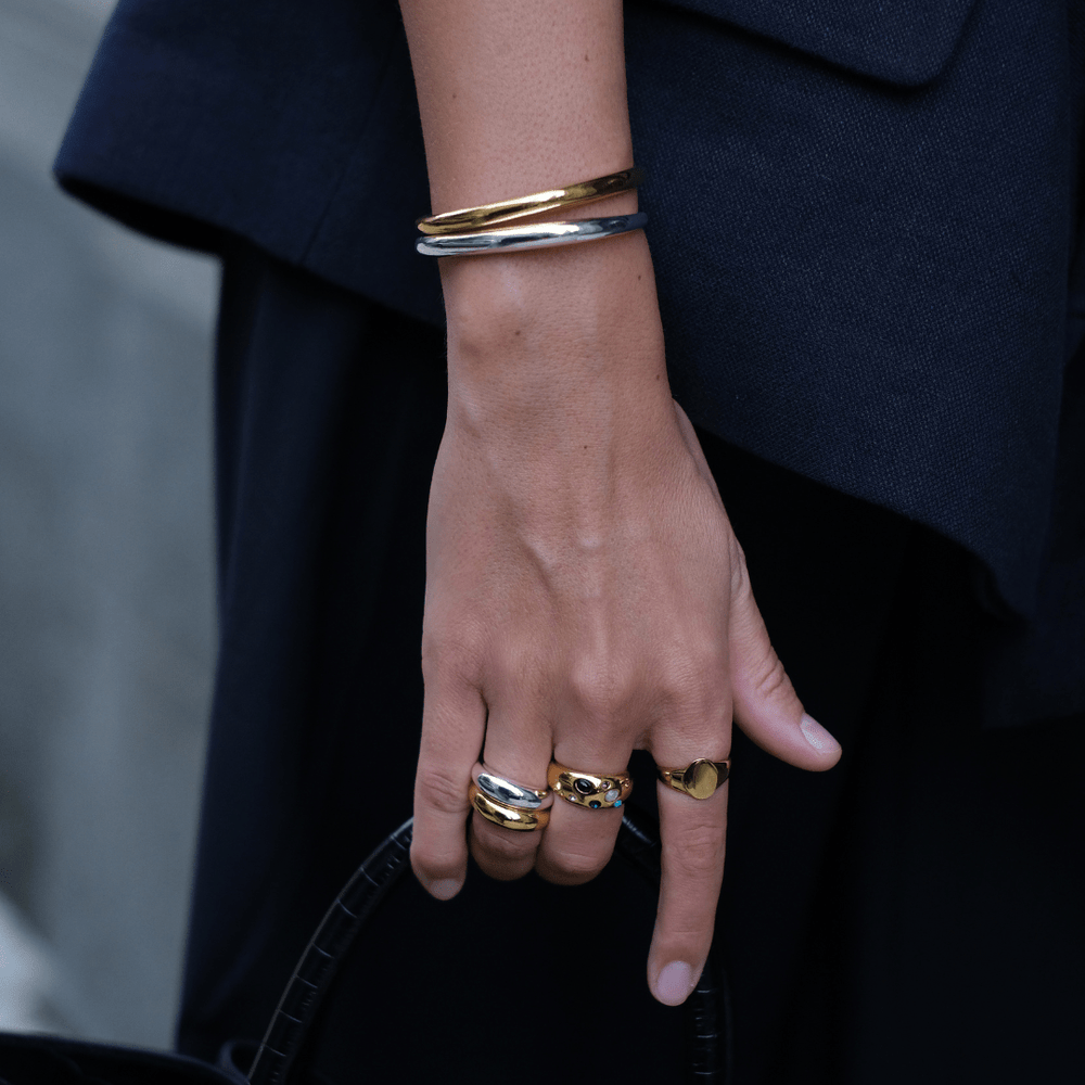 Orelia LUXE Domed Bangle - Silver