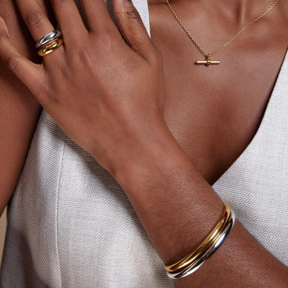 Orelia LUXE Domed Bangle - Silver