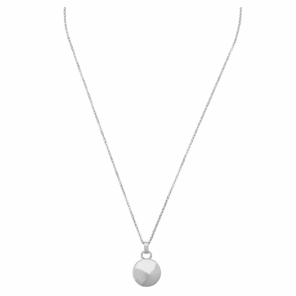 Orelia LUXE Domed Disc Necklace - Silver