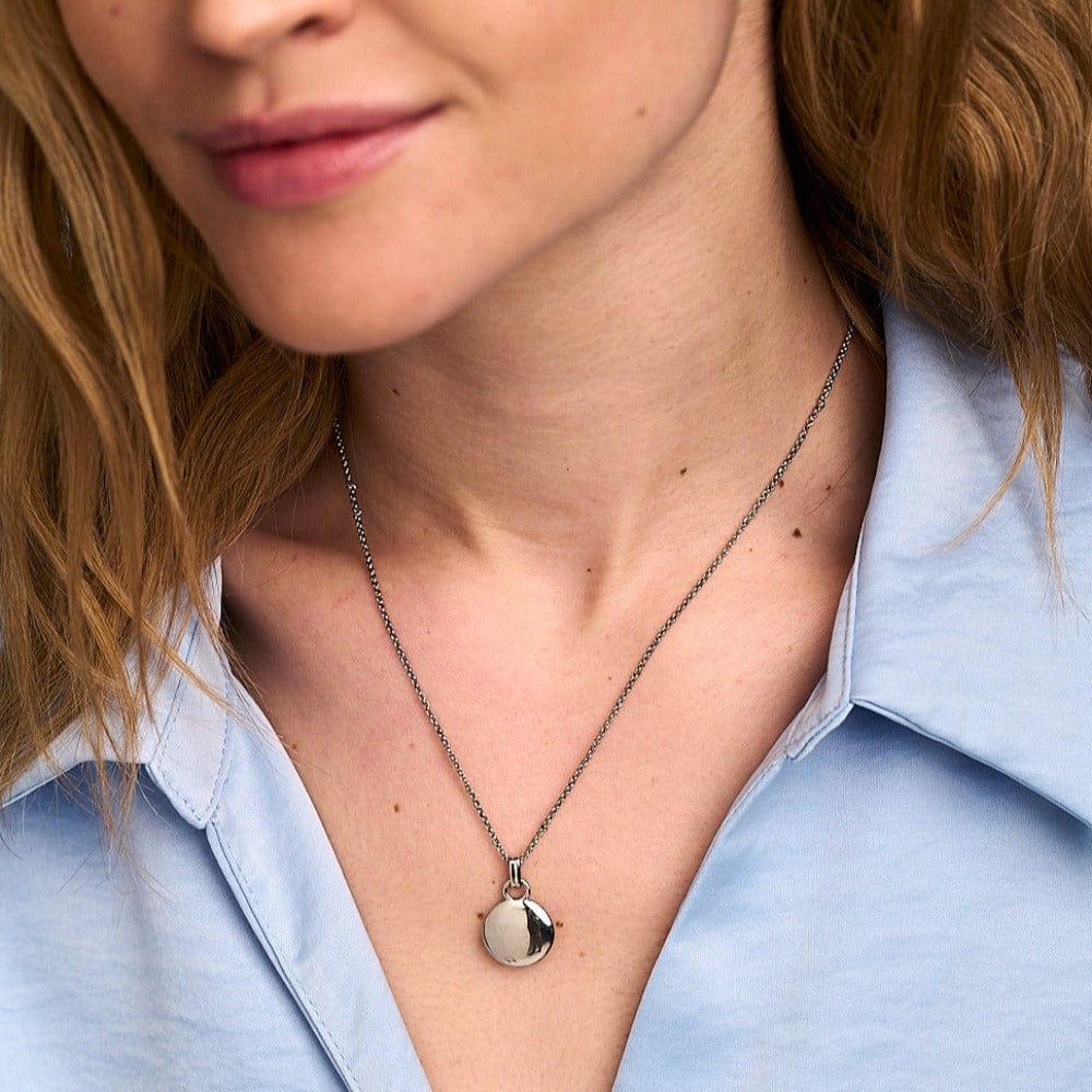 Orelia LUXE Domed Disc Necklace - Silver