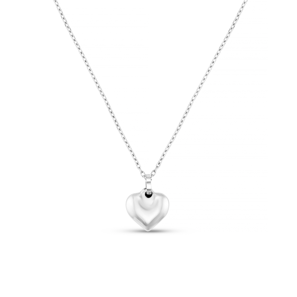 Orelia LUXE Domed Heart Necklace - Silver