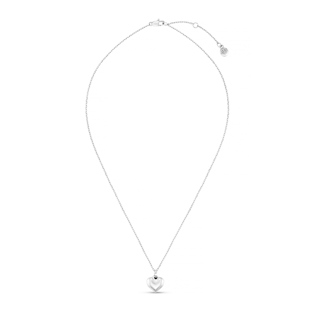 Orelia LUXE Domed Heart Necklace - Silver